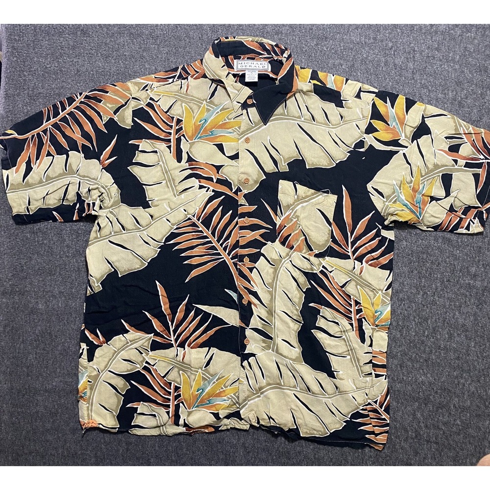 Vintage Michael Gerald 100% Rayon Hawaiian Shirt Men's Size XL